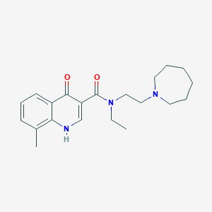 molecular formula C21H29N3O2 B5898151 N-(2-azepan-1-ylethyl)-N-ethyl-8-methyl-4-oxo-1,4-dihydroquinoline-3-carboxamide 