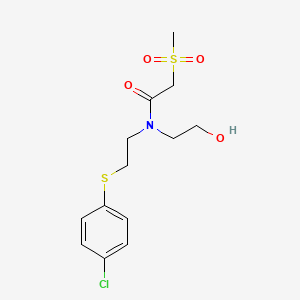 molecular formula C13H18ClNO4S2 B5898162 N-{2-[(4-chlorophenyl)thio]ethyl}-N-(2-hydroxyethyl)-2-(methylsulfonyl)acetamide 