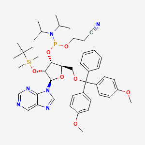 molecular formula C46H61N6O7PSi B589817 2'-O-tert-Butyldimethylsilyl-5-O-DMT-nebularine 3'-CE phosphoramidite CAS No. 151132-95-5