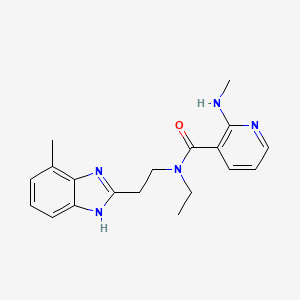 molecular formula C19H23N5O B5898198 N-ethyl-2-(methylamino)-N-[2-(4-methyl-1H-benzimidazol-2-yl)ethyl]nicotinamide 