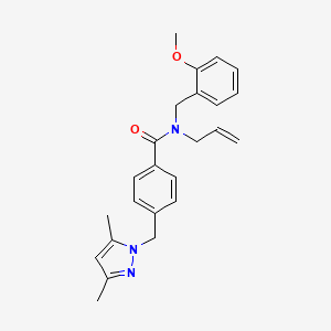molecular formula C24H27N3O2 B5898377 N-allyl-4-[(3,5-dimethyl-1H-pyrazol-1-yl)methyl]-N-(2-methoxybenzyl)benzamide 