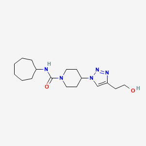 molecular formula C17H29N5O2 B5898396 N-cycloheptyl-4-[4-(2-hydroxyethyl)-1H-1,2,3-triazol-1-yl]piperidine-1-carboxamide 
