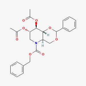 molecular formula C25H27NO8 B589842 N-Benzyloxycarbonyl-4,6-O-phenylmethylene Deoxynojirimycin Diacetate CAS No. 153373-52-5