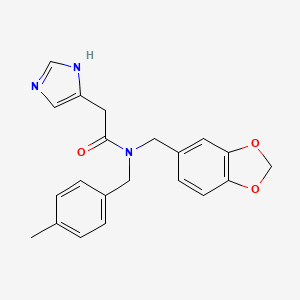 molecular formula C21H21N3O3 B5898426 N-(1,3-benzodioxol-5-ylmethyl)-2-(1H-imidazol-4-yl)-N-(4-methylbenzyl)acetamide 