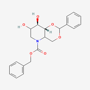 molecular formula C21H23NO6 B589843 N-Benzyloxycarbonyl-4,6-O-phenylmethylene Deoxynojirimycin CAS No. 138381-83-6