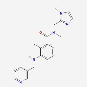 molecular formula C20H23N5O B5898462 N,2-dimethyl-N-[(1-methyl-1H-imidazol-2-yl)methyl]-3-[(pyridin-3-ylmethyl)amino]benzamide 