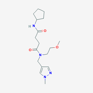 molecular formula C17H28N4O3 B5898468 N'-cyclopentyl-N-(2-methoxyethyl)-N-[(1-methyl-1H-pyrazol-4-yl)methyl]succinamide 