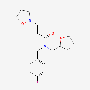 molecular formula C18H25FN2O3 B5898488 N-(4-fluorobenzyl)-3-isoxazolidin-2-yl-N-(tetrahydrofuran-2-ylmethyl)propanamide 