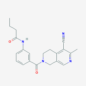 molecular formula C21H22N4O2 B5898513 N-{3-[(5-cyano-6-methyl-3,4-dihydro-2,7-naphthyridin-2(1H)-yl)carbonyl]phenyl}butanamide 
