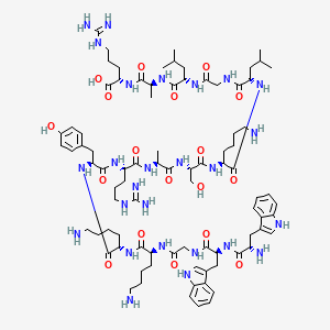molecular formula C86H134N26O18 B589852 H-Trp-trp-gly-lys-lys-tyr-arg-ala-ser-lys-leu-gly-leu-ala-arg-OH CAS No. 130154-64-2