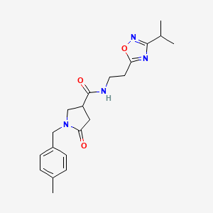 molecular formula C20H26N4O3 B5898546 N-[2-(3-isopropyl-1,2,4-oxadiazol-5-yl)ethyl]-1-(4-methylbenzyl)-5-oxopyrrolidine-3-carboxamide 