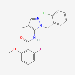 molecular formula C19H17ClFN3O2 B5898565 N-[1-(2-chlorobenzyl)-4-methyl-1H-pyrazol-5-yl]-2-fluoro-6-methoxybenzamide 