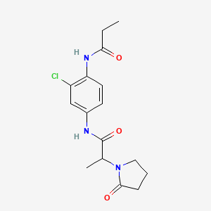 molecular formula C16H20ClN3O3 B5898581 N-[3-chloro-4-(propionylamino)phenyl]-2-(2-oxopyrrolidin-1-yl)propanamide 