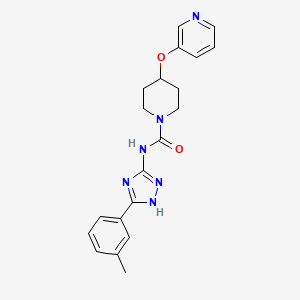molecular formula C20H22N6O2 B5898582 N-[5-(3-methylphenyl)-4H-1,2,4-triazol-3-yl]-4-(pyridin-3-yloxy)piperidine-1-carboxamide 