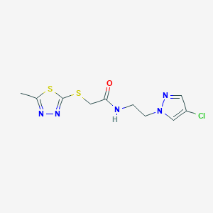 molecular formula C10H12ClN5OS2 B5898589 N-[2-(4-chloro-1H-pyrazol-1-yl)ethyl]-2-[(5-methyl-1,3,4-thiadiazol-2-yl)thio]acetamide 