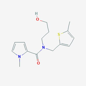 molecular formula C15H20N2O2S B5898617 N-(3-hydroxypropyl)-1-methyl-N-[(5-methyl-2-thienyl)methyl]-1H-pyrrole-2-carboxamide 