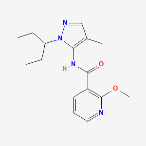 molecular formula C16H22N4O2 B5898647 N-[1-(1-ethylpropyl)-4-methyl-1H-pyrazol-5-yl]-2-methoxynicotinamide 