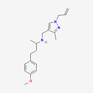 molecular formula C19H27N3O B5898700 N-[(1-allyl-3-methyl-1H-pyrazol-4-yl)methyl]-4-(4-methoxyphenyl)butan-2-amine 