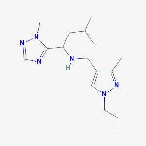 molecular formula C16H26N6 B5898718 N-[(1-allyl-3-methyl-1H-pyrazol-4-yl)methyl]-3-methyl-1-(1-methyl-1H-1,2,4-triazol-5-yl)butan-1-amine 