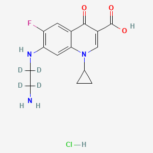molecular formula C15H17ClFN3O3 B589872 Desethylene Ciprofloxacin-d4, Hydrochloride CAS No. 1330261-13-6