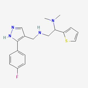 molecular formula C18H21FN4S B5898743 N'-[[5-(4-fluorophenyl)-1H-pyrazol-4-yl]methyl]-N,N-dimethyl-1-thiophen-2-ylethane-1,2-diamine 
