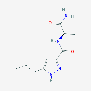 molecular formula C10H16N4O2 B5898746 N-[(1R)-2-amino-1-methyl-2-oxoethyl]-3-propyl-1H-pyrazole-5-carboxamide 