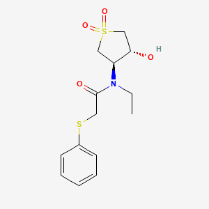 molecular formula C14H19NO4S2 B5898777 N-ethyl-N-[(3R,4R)-4-hydroxy-1,1-dioxothiolan-3-yl]-2-phenylsulfanylacetamide 