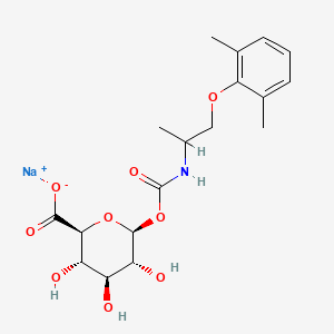 molecular formula C18H24NNaO9 B589878 Mexiletine N-Carbonyloxy |A-D-Glucuronide Sodium Salt CAS No. 915202-34-5