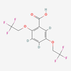 molecular formula C11H8F6O4 B589881 2,5-Bis(2,2,2-trifluoroethoxy)benzoic Acid-d3 CAS No. 1330172-70-7