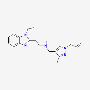molecular formula C19H25N5 B5898839 N-[(1-allyl-3-methyl-1H-pyrazol-4-yl)methyl]-2-(1-ethyl-1H-benzimidazol-2-yl)ethanamine 