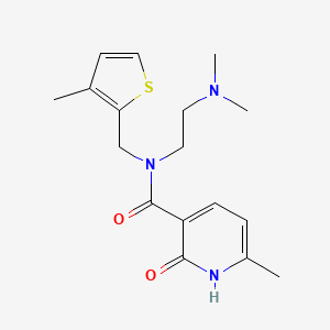 molecular formula C17H23N3O2S B5898875 N-[2-(dimethylamino)ethyl]-6-methyl-N-[(3-methyl-2-thienyl)methyl]-2-oxo-1,2-dihydropyridine-3-carboxamide 