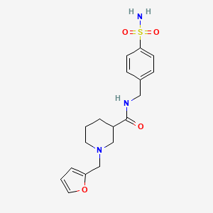 molecular formula C18H23N3O4S B5898887 N-[4-(aminosulfonyl)benzyl]-1-(2-furylmethyl)piperidine-3-carboxamide 