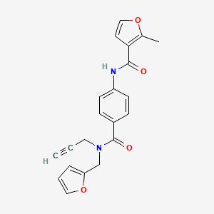 molecular formula C21H18N2O4 B5898961 N-(4-{[(2-furylmethyl)(prop-2-yn-1-yl)amino]carbonyl}phenyl)-2-methyl-3-furamide 
