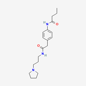 molecular formula C19H29N3O2 B5898975 N-(4-{2-oxo-2-[(3-pyrrolidin-1-ylpropyl)amino]ethyl}phenyl)butanamide 