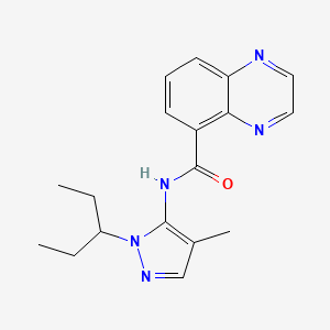 molecular formula C18H21N5O B5899011 N-[1-(1-ethylpropyl)-4-methyl-1H-pyrazol-5-yl]quinoxaline-5-carboxamide 