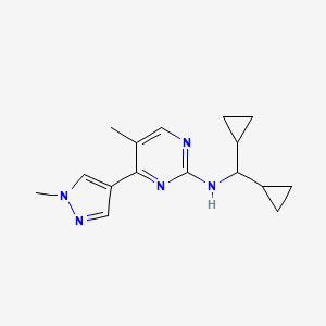 molecular formula C16H21N5 B5899035 N-(dicyclopropylmethyl)-5-methyl-4-(1-methyl-1H-pyrazol-4-yl)pyrimidin-2-amine 