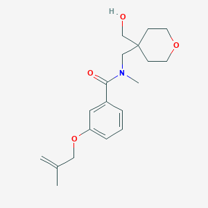 molecular formula C19H27NO4 B5899044 N-{[4-(hydroxymethyl)tetrahydro-2H-pyran-4-yl]methyl}-N-methyl-3-[(2-methylprop-2-en-1-yl)oxy]benzamide 