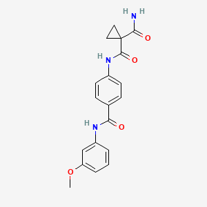 molecular formula C19H19N3O4 B5899052 N~1~-(4-{[(3-methoxyphenyl)amino]carbonyl}phenyl)cyclopropane-1,1-dicarboxamide 