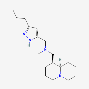 molecular formula C18H32N4 B5899063 N-methyl-1-[(1S,9aR)-octahydro-2H-quinolizin-1-yl]-N-[(5-propyl-1H-pyrazol-3-yl)methyl]methanamine 