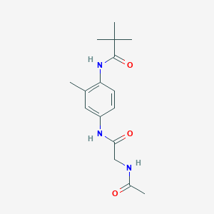 molecular formula C16H23N3O3 B5899074 N-(4-{[(acetylamino)acetyl]amino}-2-methylphenyl)-2,2-dimethylpropanamide 