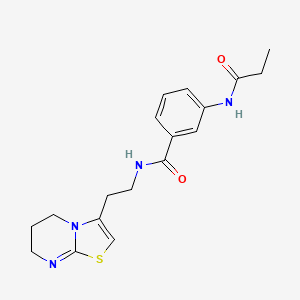 molecular formula C18H22N4O2S B5899087 N-[2-(6,7-dihydro-5H-[1,3]thiazolo[3,2-a]pyrimidin-3-yl)ethyl]-3-(propionylamino)benzamide 