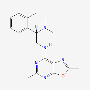 molecular formula C18H23N5O B5899094 N~2~-(2,5-dimethyl[1,3]oxazolo[5,4-d]pyrimidin-7-yl)-N~1~,N~1~-dimethyl-1-(2-methylphenyl)ethane-1,2-diamine 