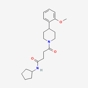 molecular formula C21H30N2O3 B5899102 N-cyclopentyl-4-[4-(2-methoxyphenyl)piperidin-1-yl]-4-oxobutanamide 