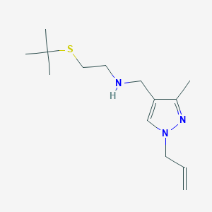 molecular formula C14H25N3S B5899143 N-[(1-allyl-3-methyl-1H-pyrazol-4-yl)methyl]-2-(tert-butylthio)ethanamine 