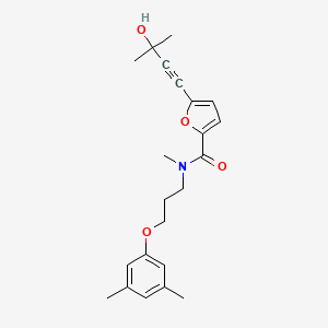 molecular formula C22H27NO4 B5899171 N-[3-(3,5-dimethylphenoxy)propyl]-5-(3-hydroxy-3-methylbut-1-yn-1-yl)-N-methyl-2-furamide 