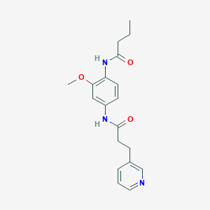 molecular formula C19H23N3O3 B5899175 N-{2-methoxy-4-[(3-pyridin-3-ylpropanoyl)amino]phenyl}butanamide 