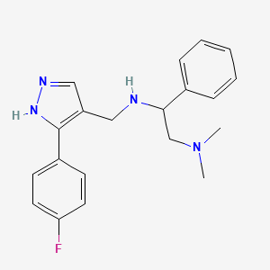 molecular formula C20H23FN4 B5899185 N-[[5-(4-fluorophenyl)-1H-pyrazol-4-yl]methyl]-N',N'-dimethyl-1-phenylethane-1,2-diamine 