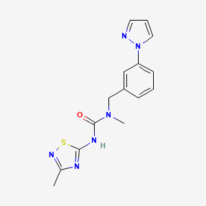 molecular formula C15H16N6OS B5899195 N-methyl-N'-(3-methyl-1,2,4-thiadiazol-5-yl)-N-[3-(1H-pyrazol-1-yl)benzyl]urea 