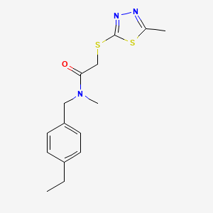 molecular formula C15H19N3OS2 B5899201 N-(4-ethylbenzyl)-N-methyl-2-[(5-methyl-1,3,4-thiadiazol-2-yl)thio]acetamide 