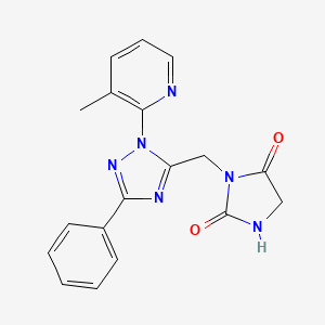 molecular formula C18H16N6O2 B5899234 3-[[2-(3-Methylpyridin-2-yl)-5-phenyl-1,2,4-triazol-3-yl]methyl]imidazolidine-2,4-dione 